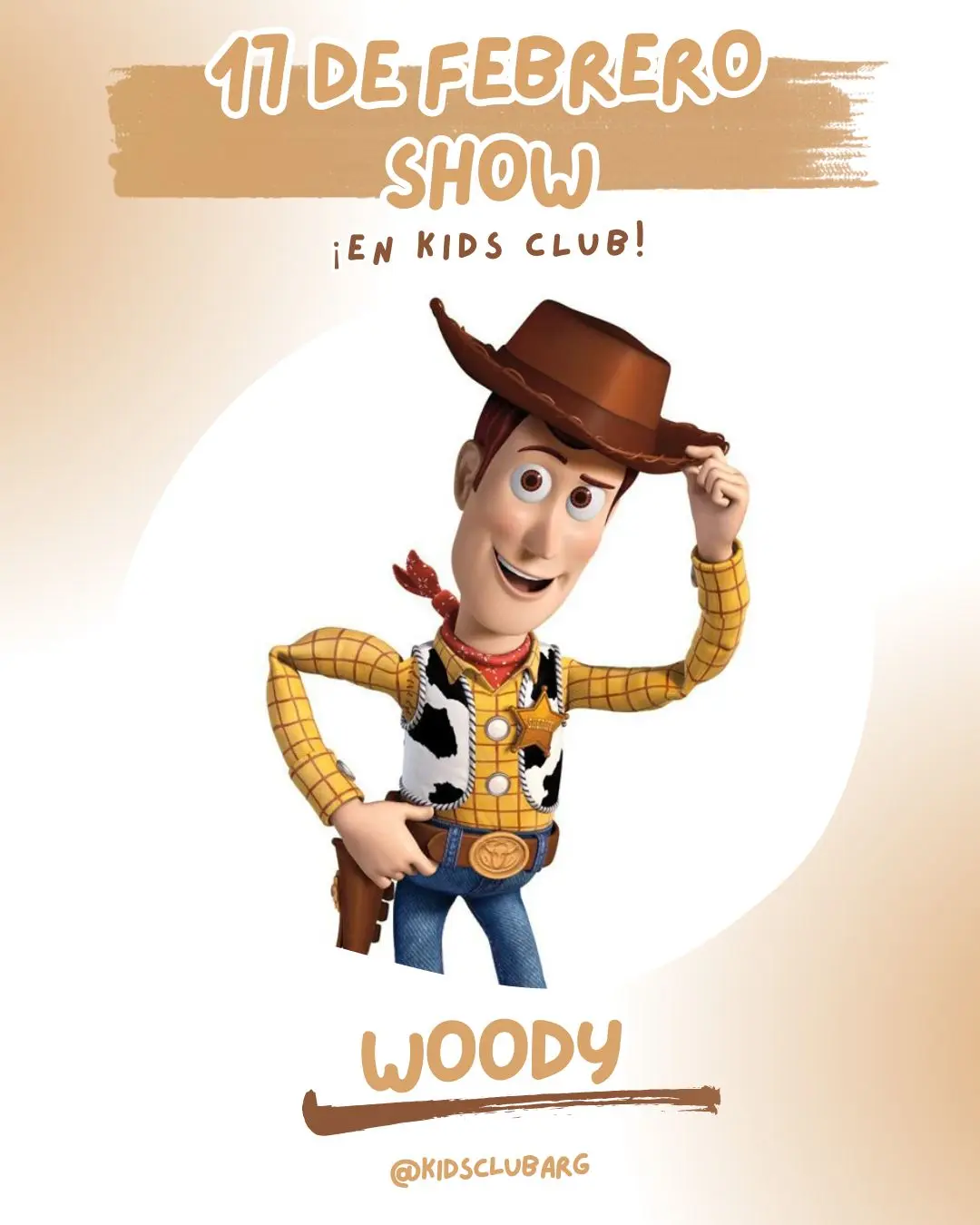 Flyer del show Woody - 17 de febrero